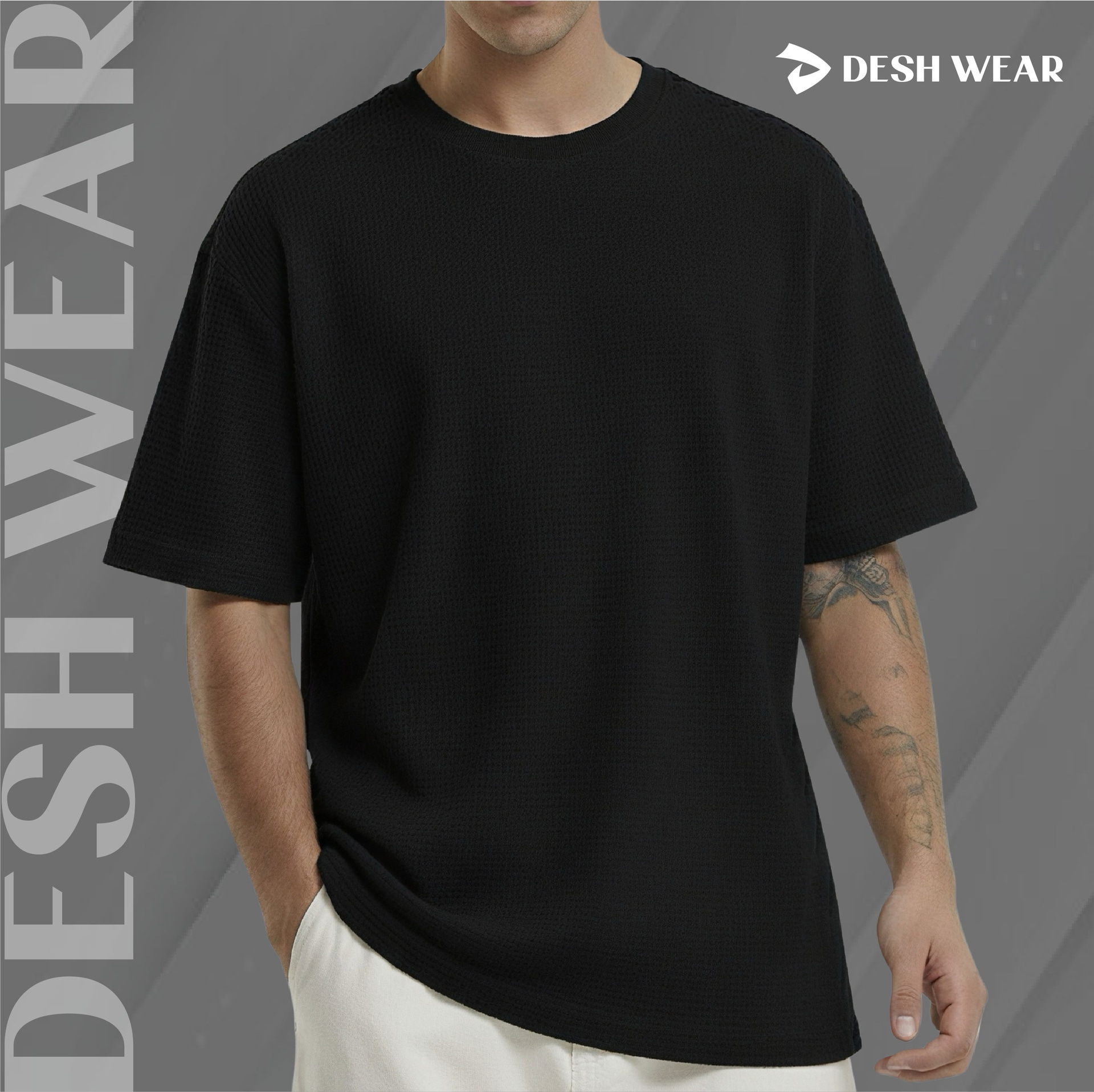 WAFFLE T-SHIRT (Black)