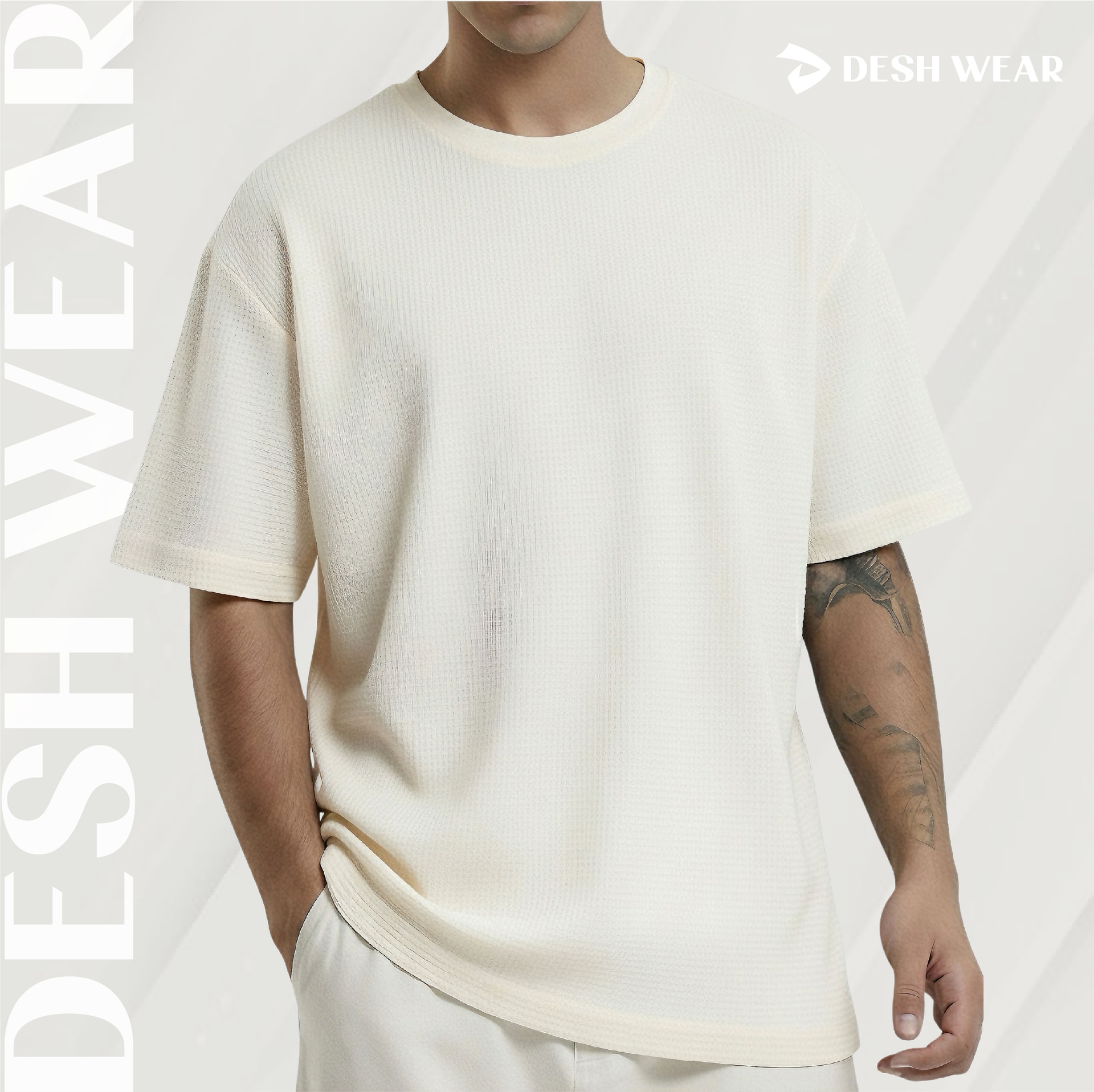 WAFFLE T-SHIRT (Cream)
