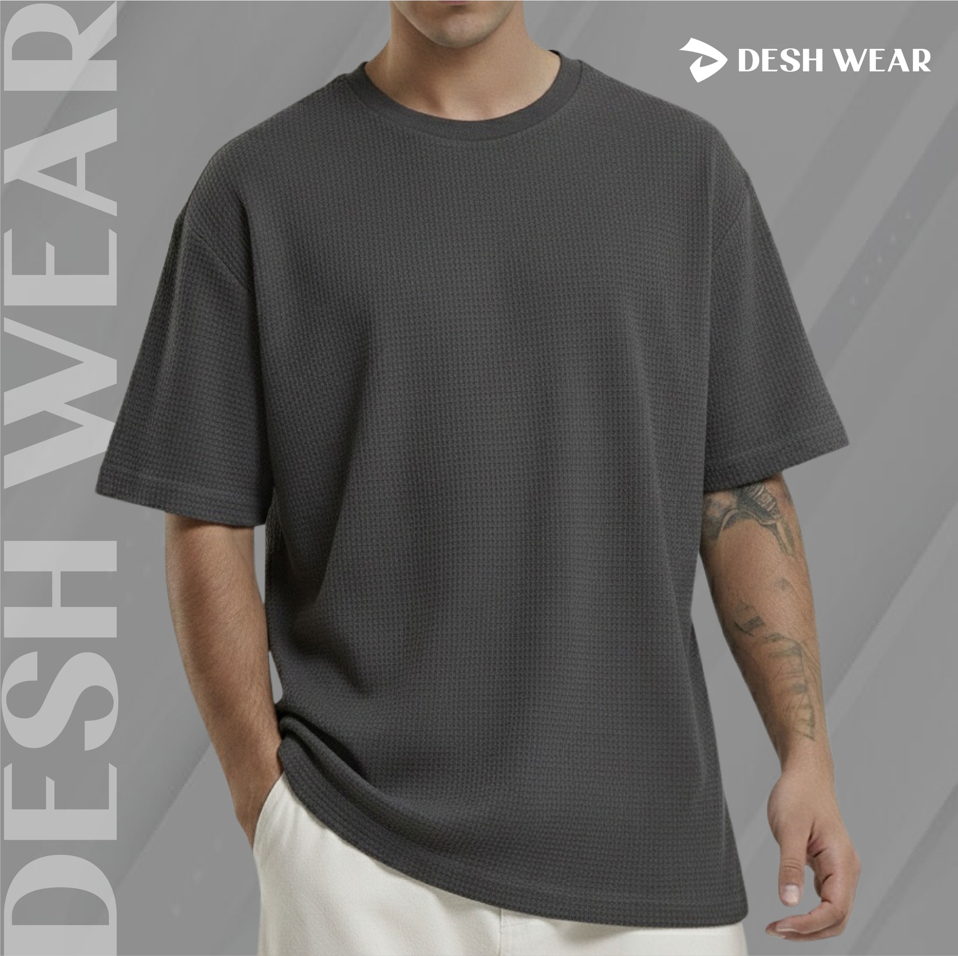 WAFFLE T-SHIRT (Charcoal)