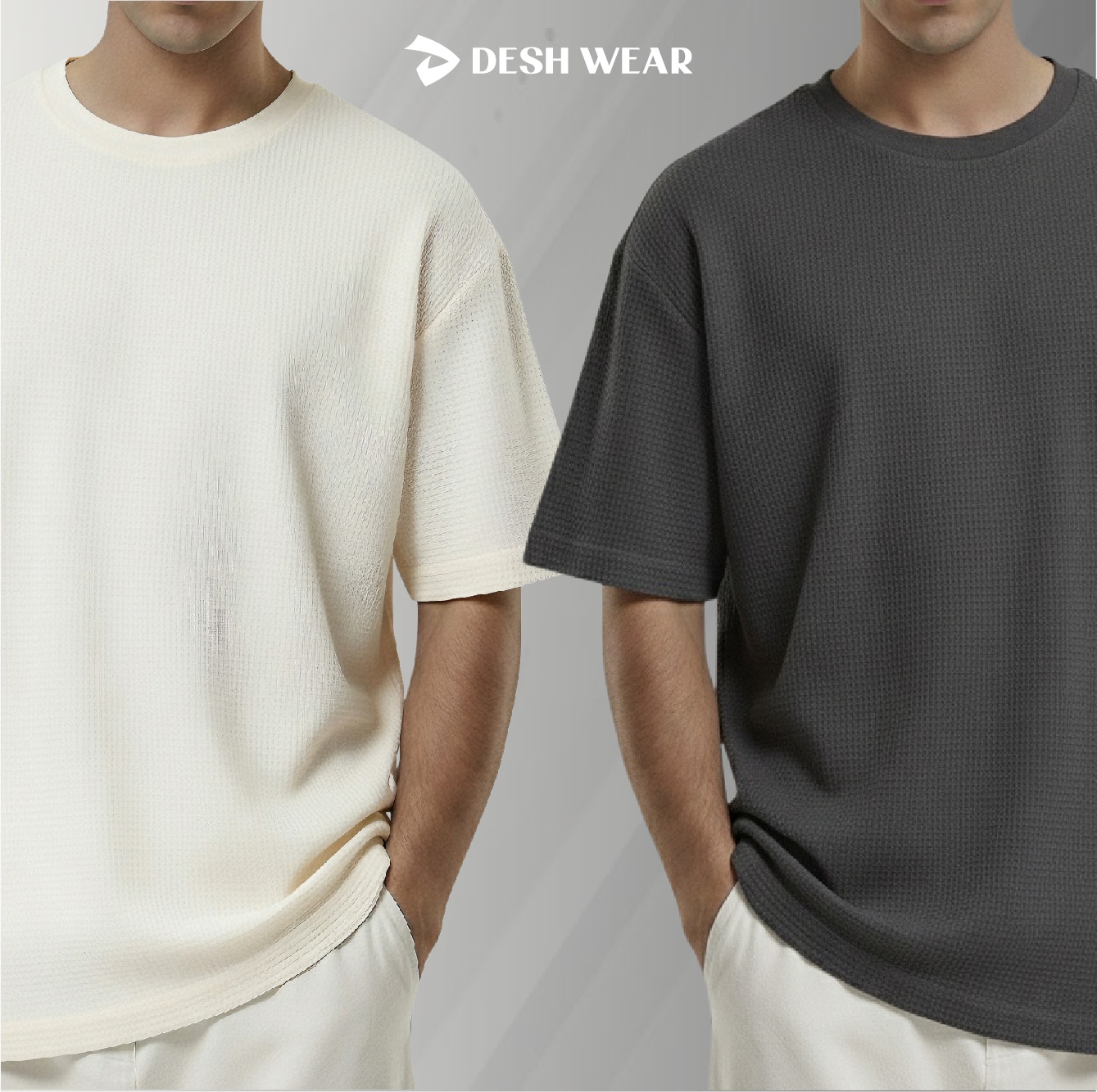 WAFFLE (Charcol-Cream)