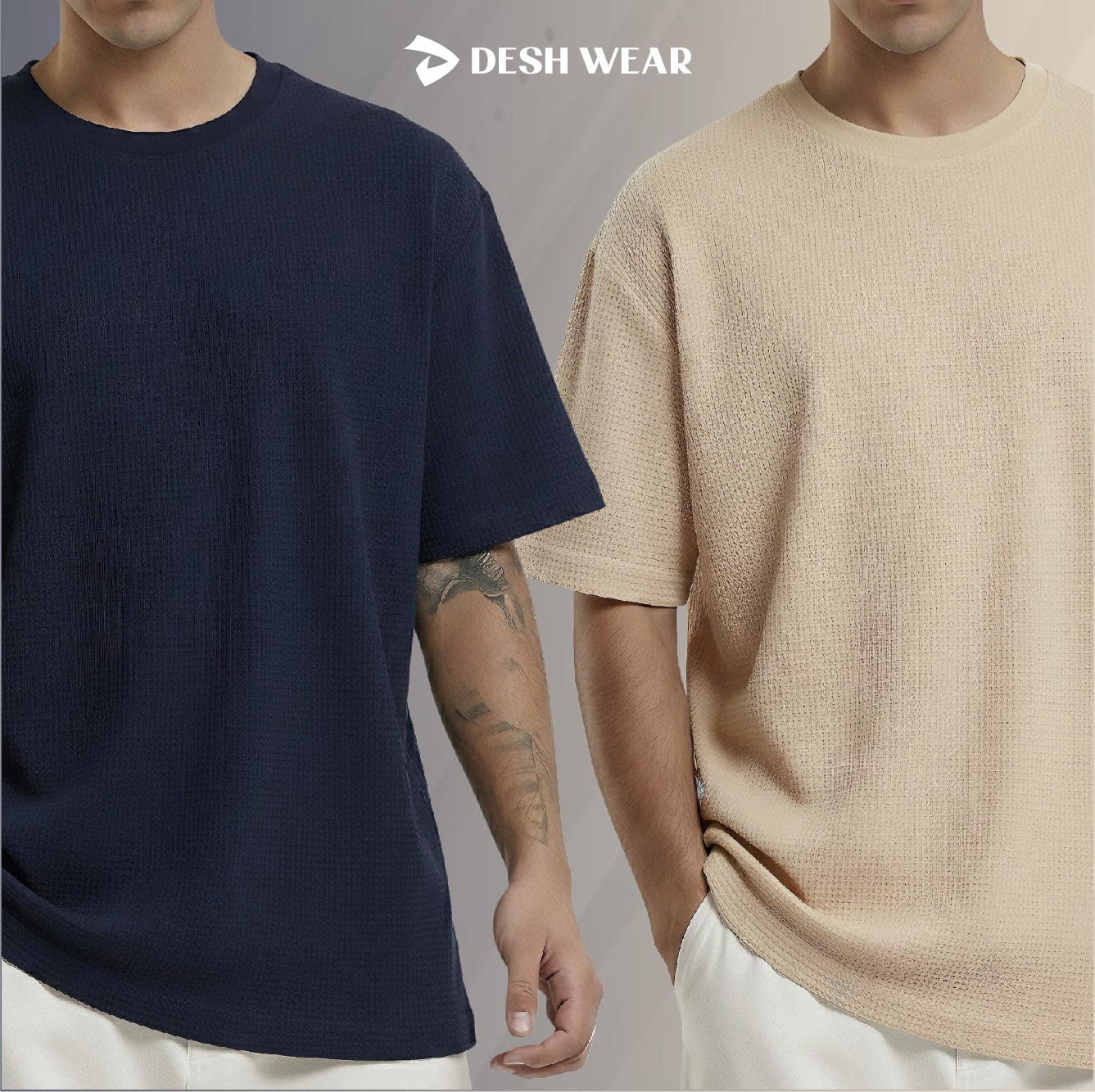 WAFFLE (Navy Blue-Cream)