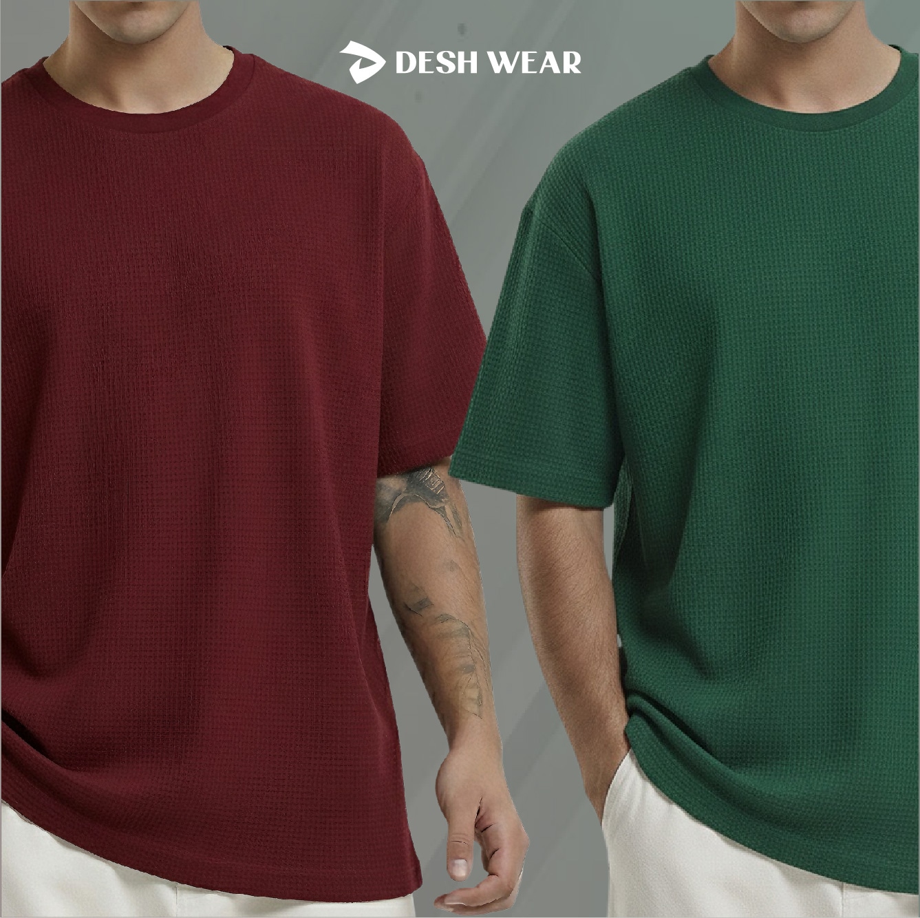 WAFFLE (Maroon-Green)