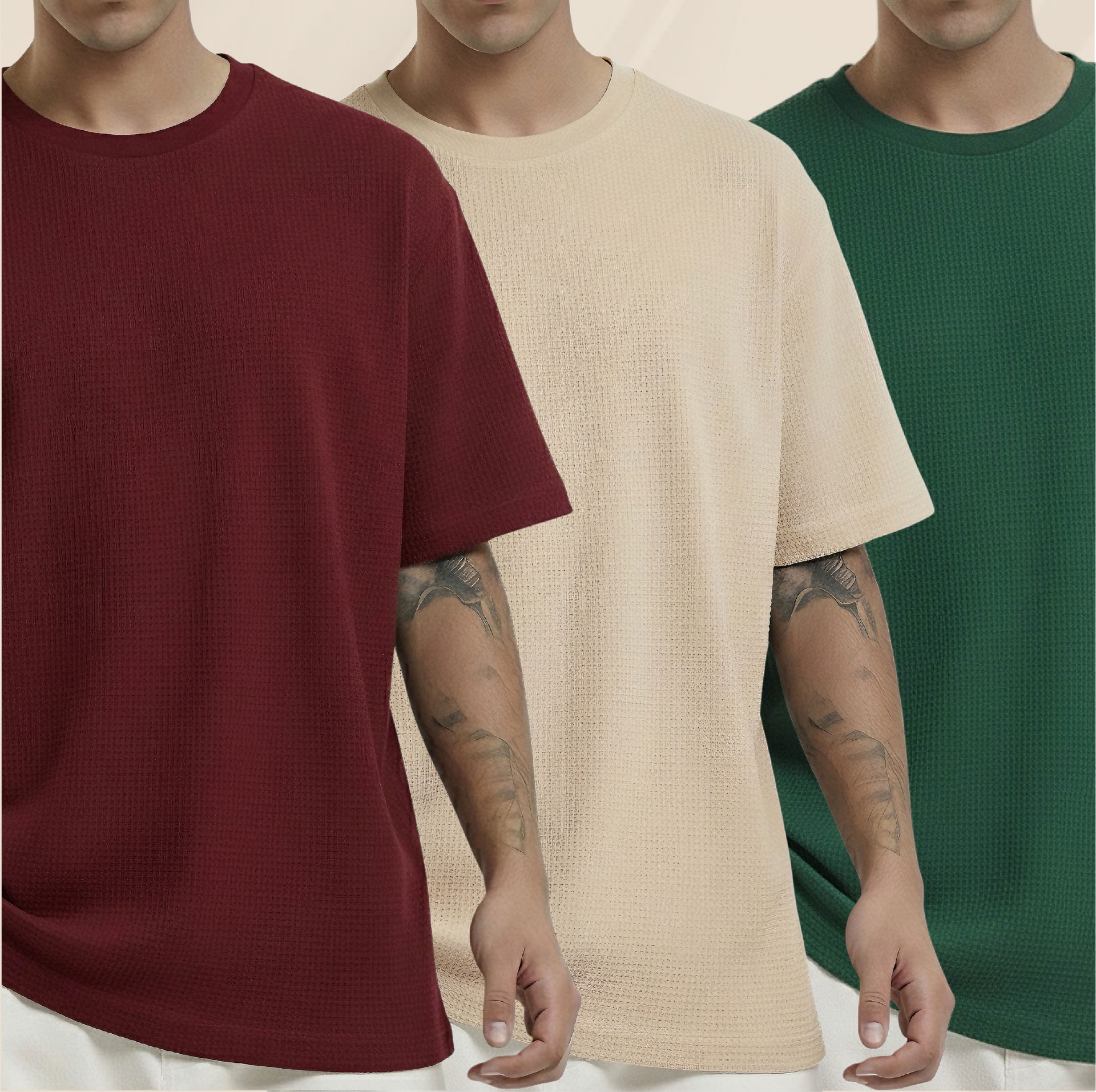 WAFFLE (Maroon-Biscout-Green)