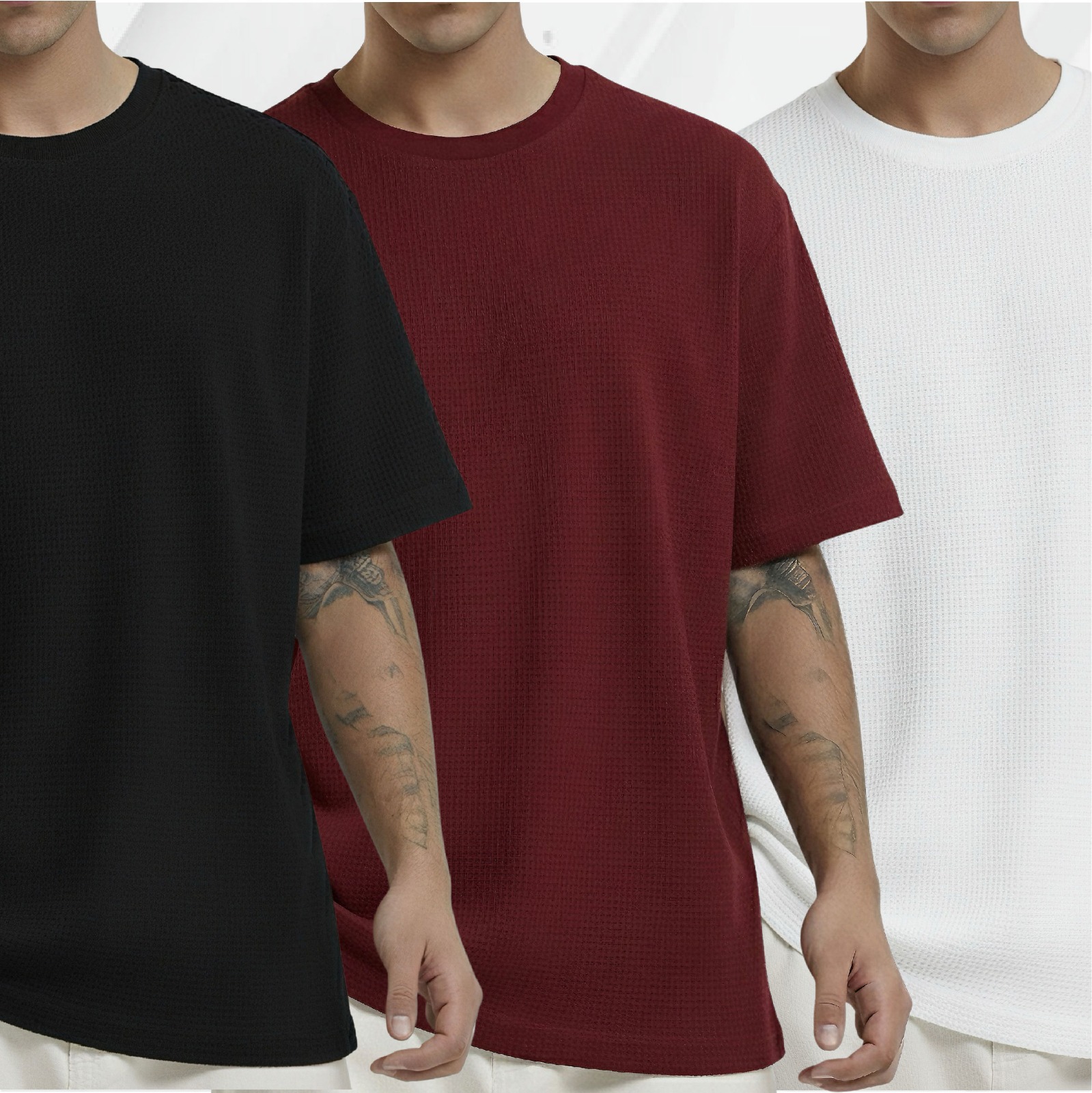 Waffle (Black-Maroon-White)