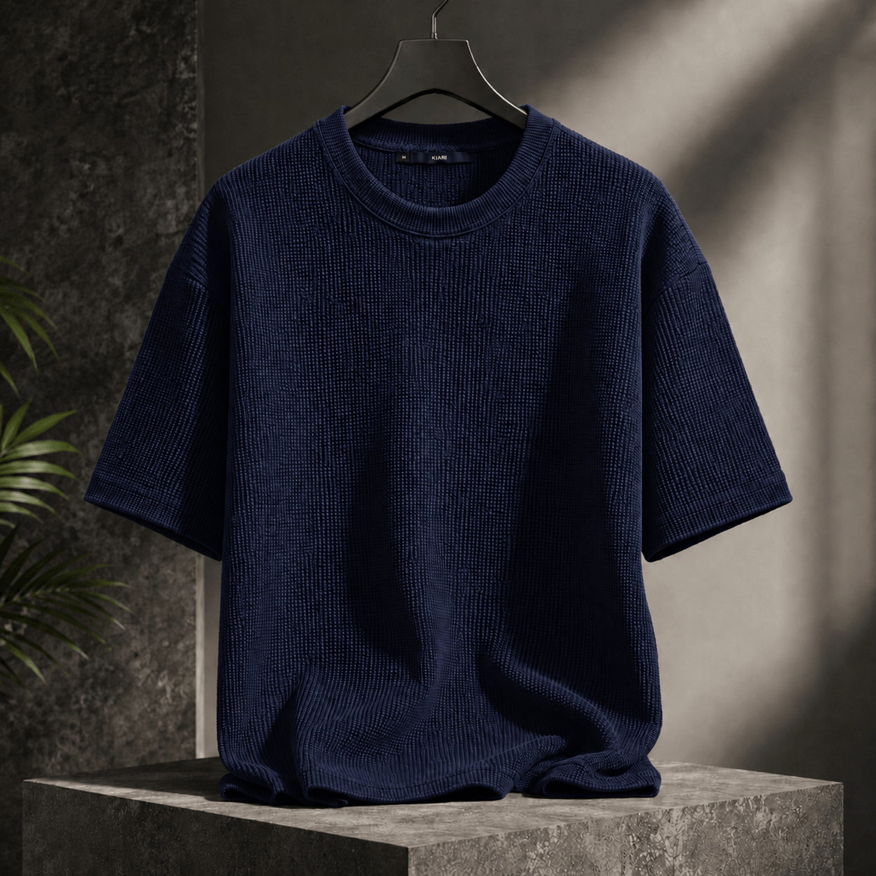 WAFFLE T-SHIRT (Navy Blue)