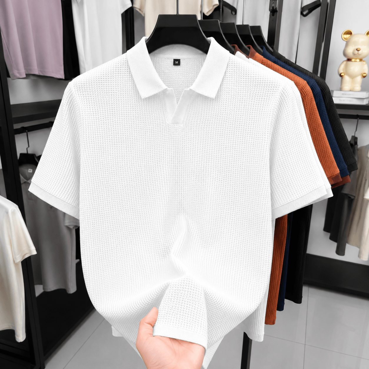Waffel Cuban Polo White